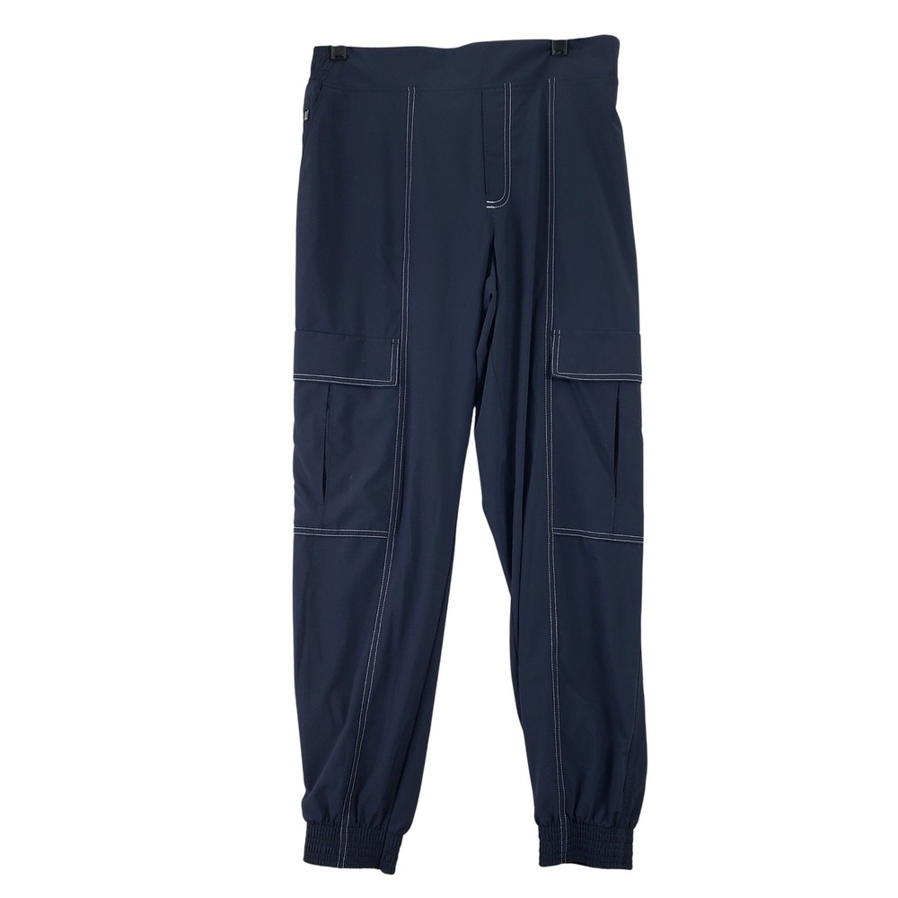 Athleta Chelsea Utility Jogger Pants Womens 6 Navy Cargo Contrast Stitch Travel
